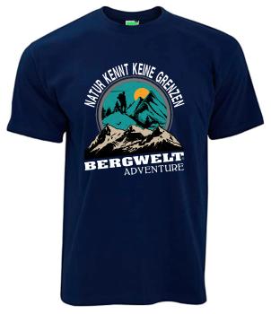 Natur kennt keine Grenzen | T-Shirt, Brustdruck mittig
