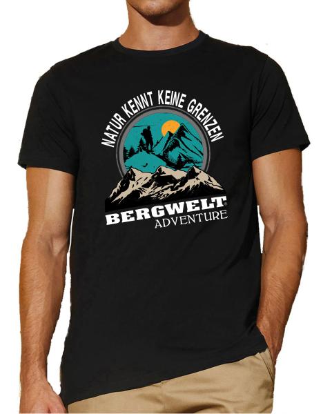 Natur kennt keine Grenzen | T-Shirt, Brustdruck mittig