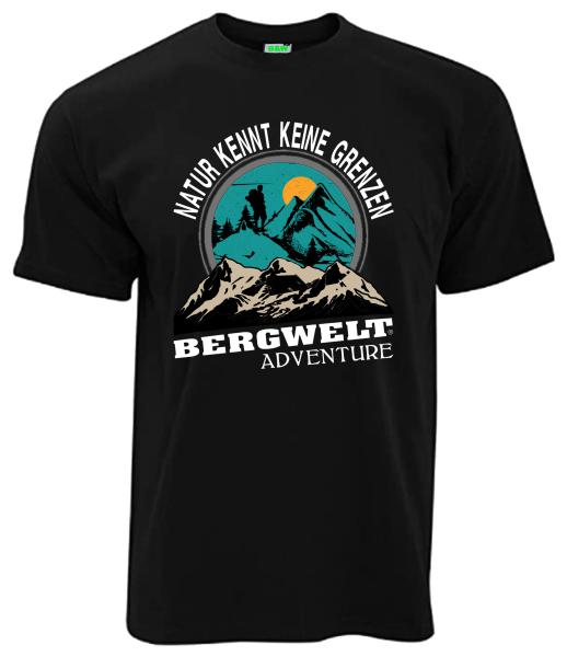 Natur kennt keine Grenzen | T-Shirt, Brustdruck mittig