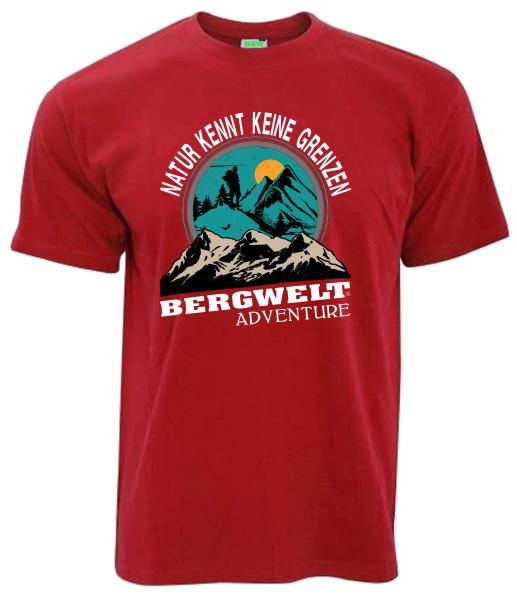 Natur kennt keine Grenzen | T-Shirt, Brustdruck mittig