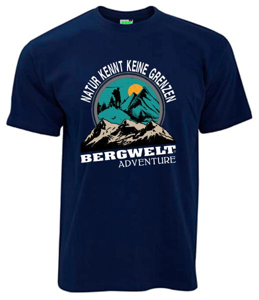 Natur kennt keine Grenzen | T-Shirt, Brustdruck mittig