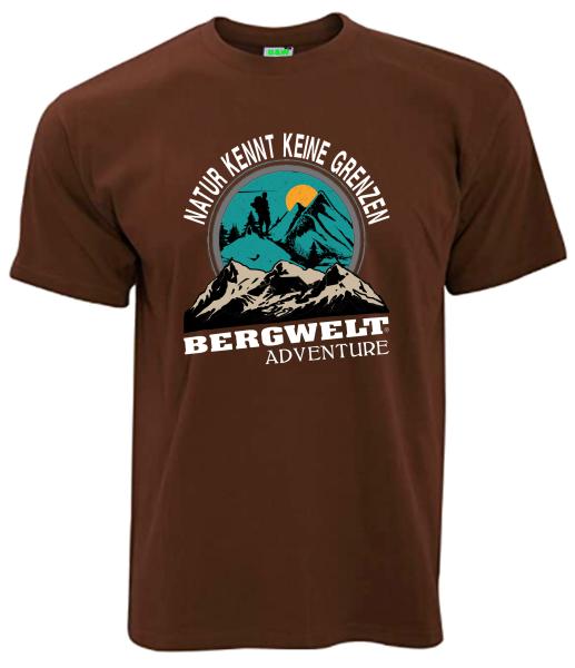 Natur kennt keine Grenzen | T-Shirt, Brustdruck mittig