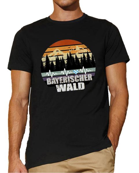 Herzschlag Bayerischer Wald | T-Shirt, Brustdruck mittig