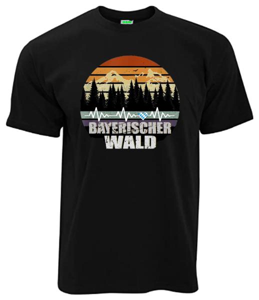 Herzschlag Bayerischer Wald | T-Shirt, Brustdruck mittig