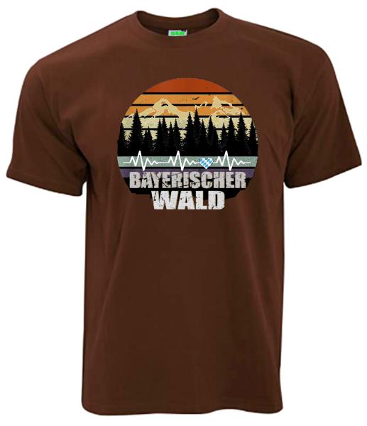 Herzschlag Bayerischer Wald | T-Shirt, Brustdruck mittig